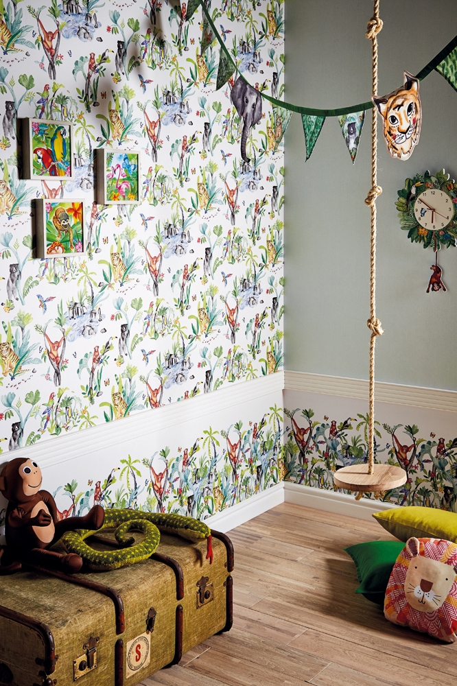 Обои ArtHouse Children Jungle Mania 696008 фото в интерьере